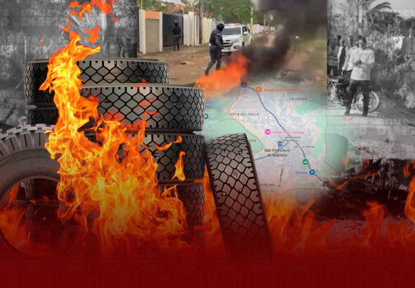 Quema-de-neumaticos-durante-paro-de-24-horas-en-San-Francisco-de-Macoris