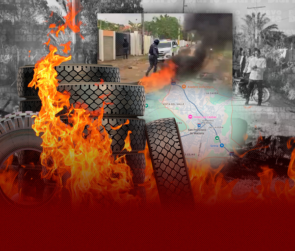Quema-de-neumaticos-durante-paro-de-24-horas-en-San-Francisco-de-Macoris