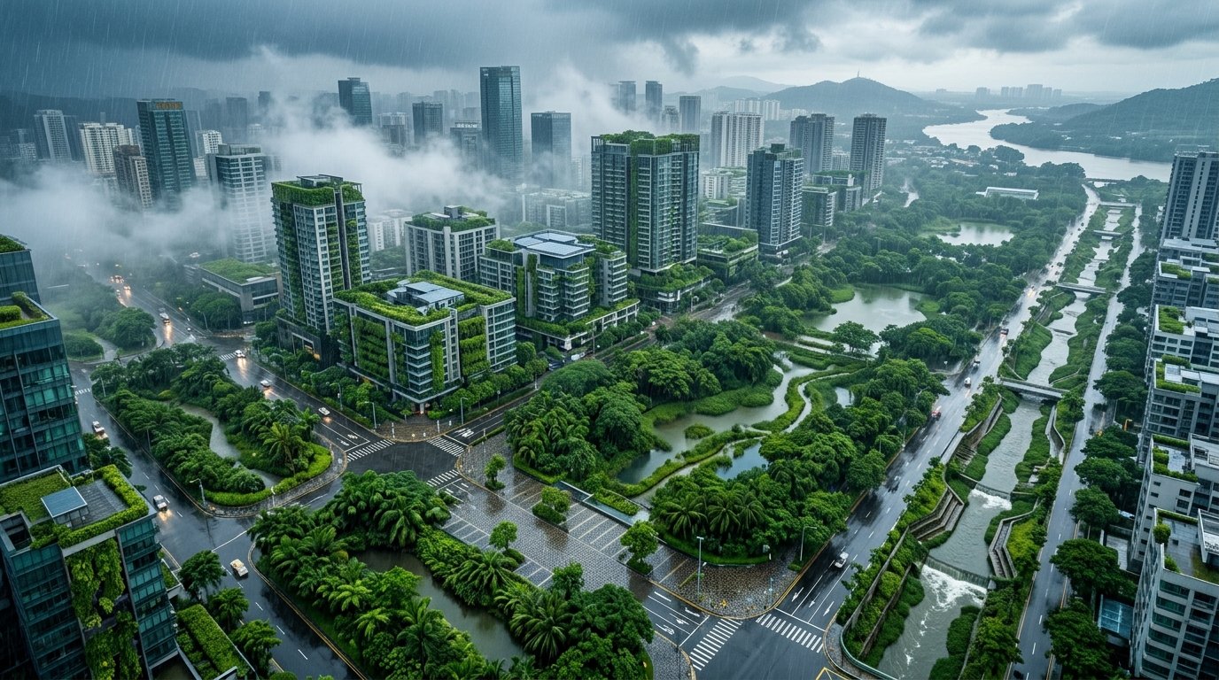 Rain_falling_on_tropical_city_c4671299